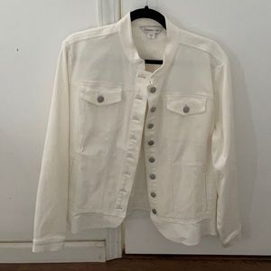 Jean jacket with peplum hem